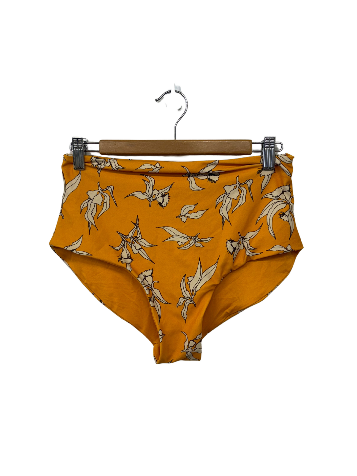 Yellow & Cream Australian Botanical Print Bikini Highwaisted Bottoms