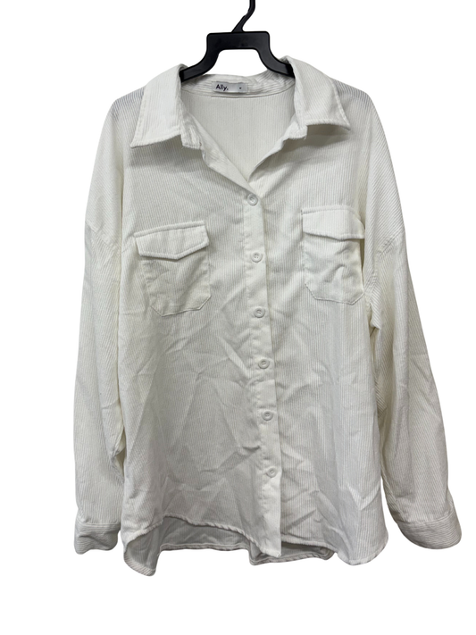 White Corduroy Long Sleeve Shirt/Jacket