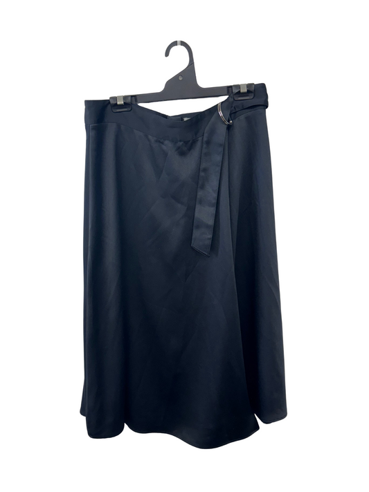 Black Midi Skirt with Belt
