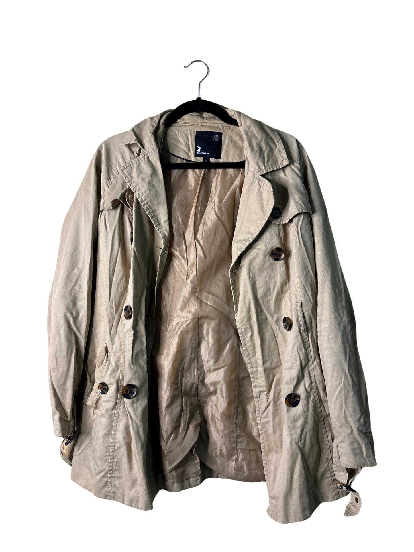 Beige Short Trench-Style Jacket