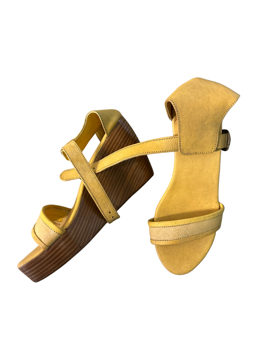 Yellow Wedge Heel Sandals