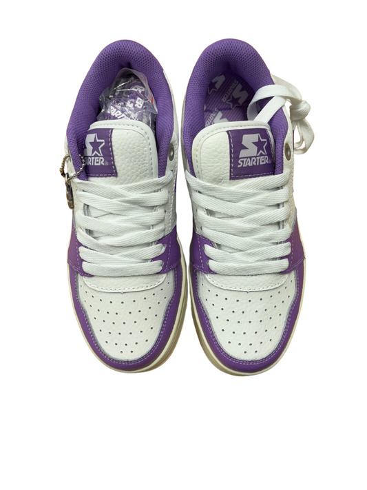 White & Purple Lowcut Sneakers