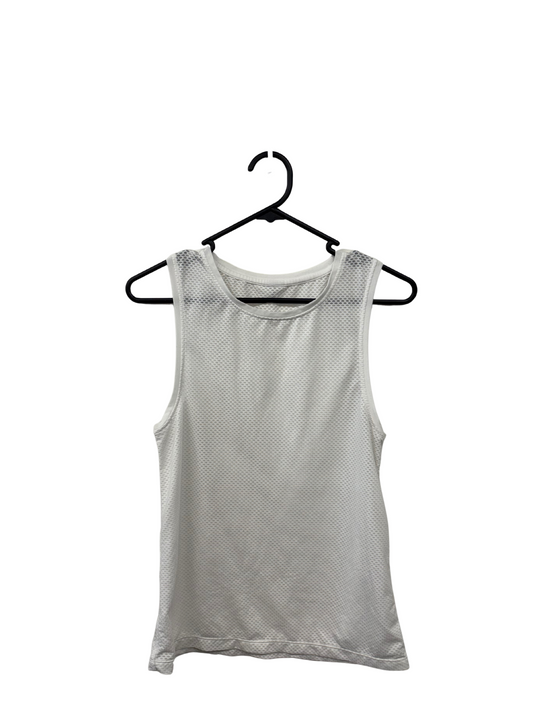 White Semi-Sheer Sleeveless Activewear Top