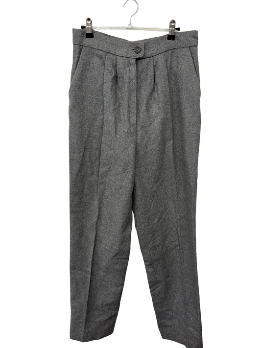 Vintage Light Grey Highwaisted Tapered Wool Pants