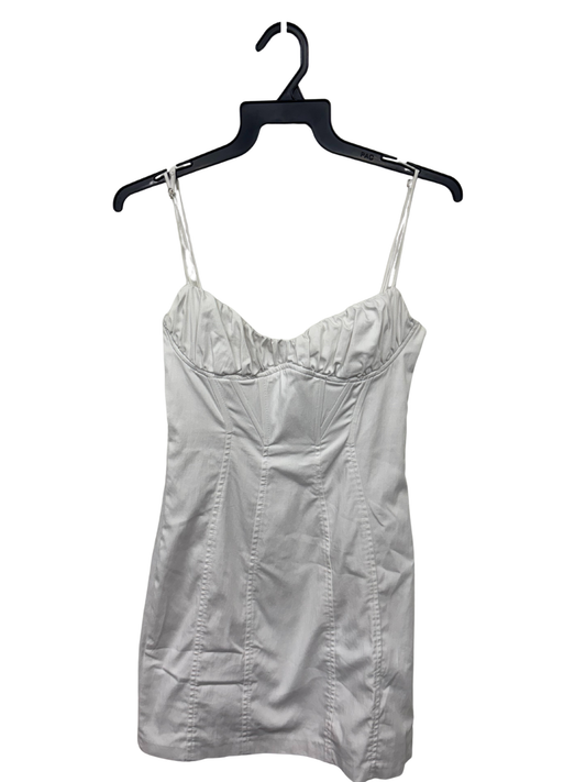White Thin Strap Short Dress with Boning