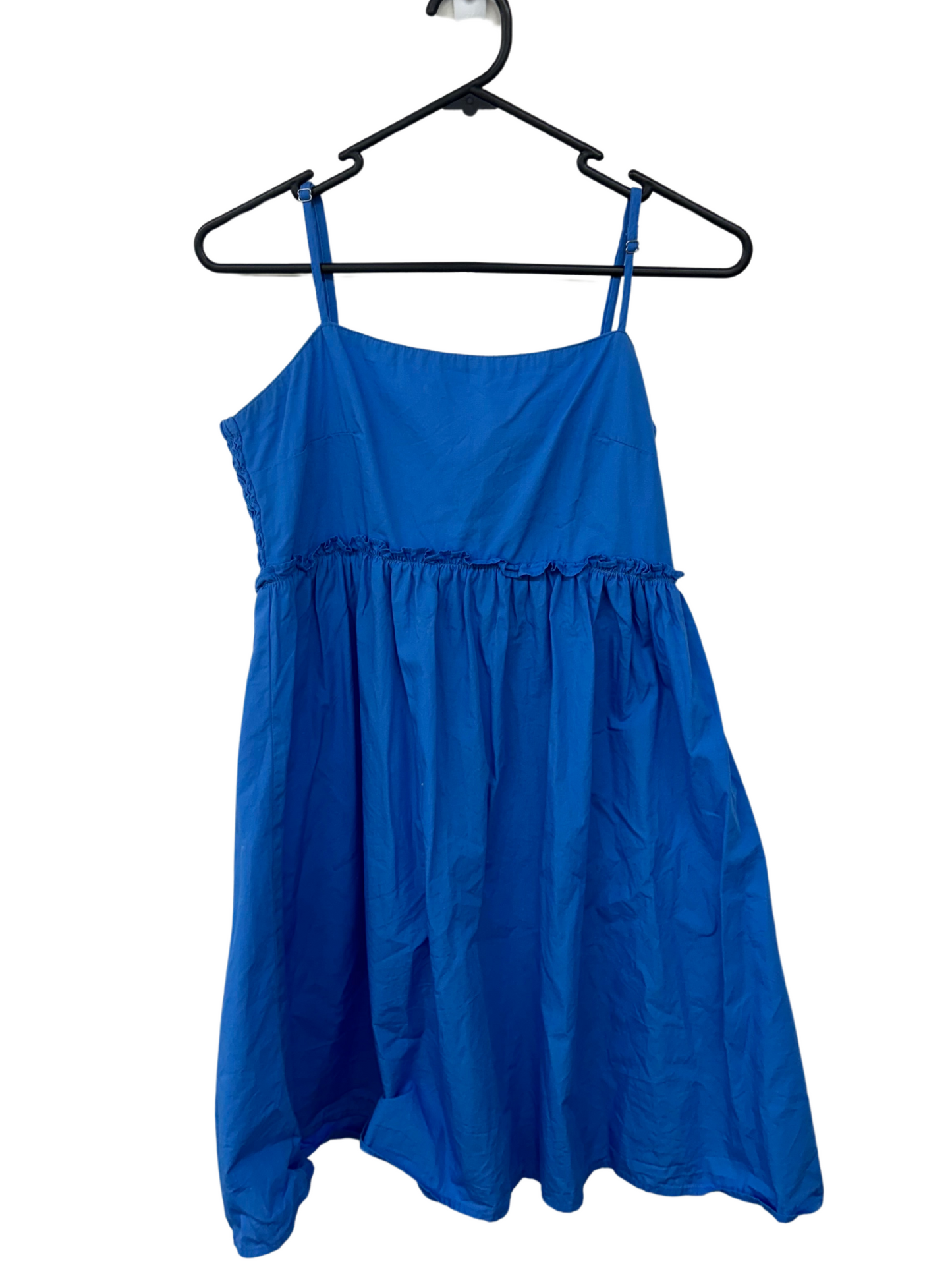 Blue Strappy Babydoll Ruffle Dress