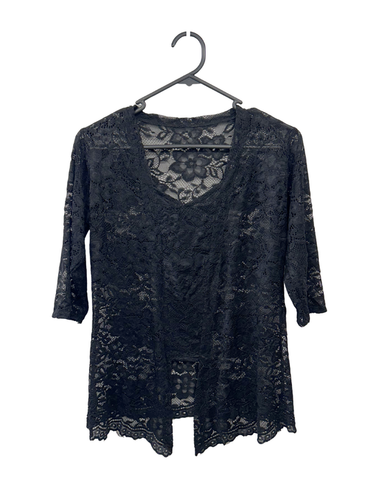 Black Lace 3/4 Sleeve Top