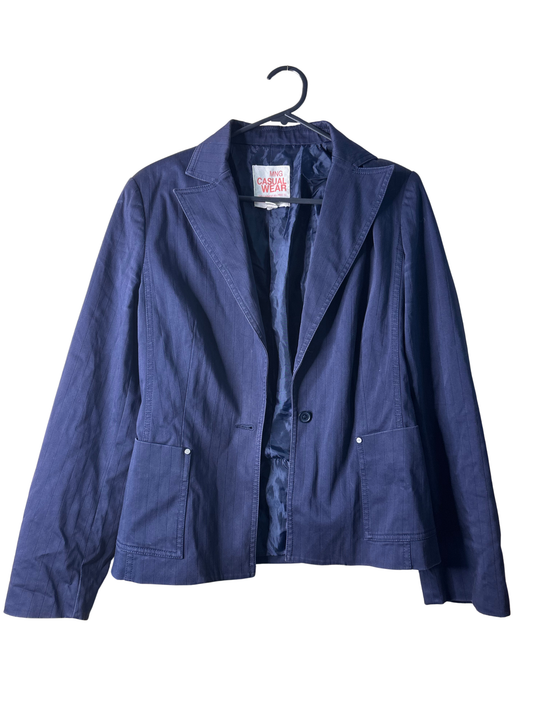 Dark Blue Fitted Blazer