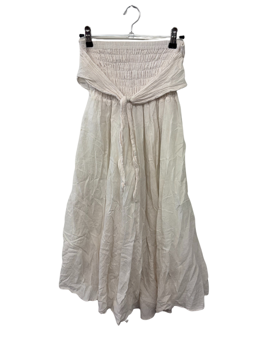 Cream Shirred Skirt/Dress