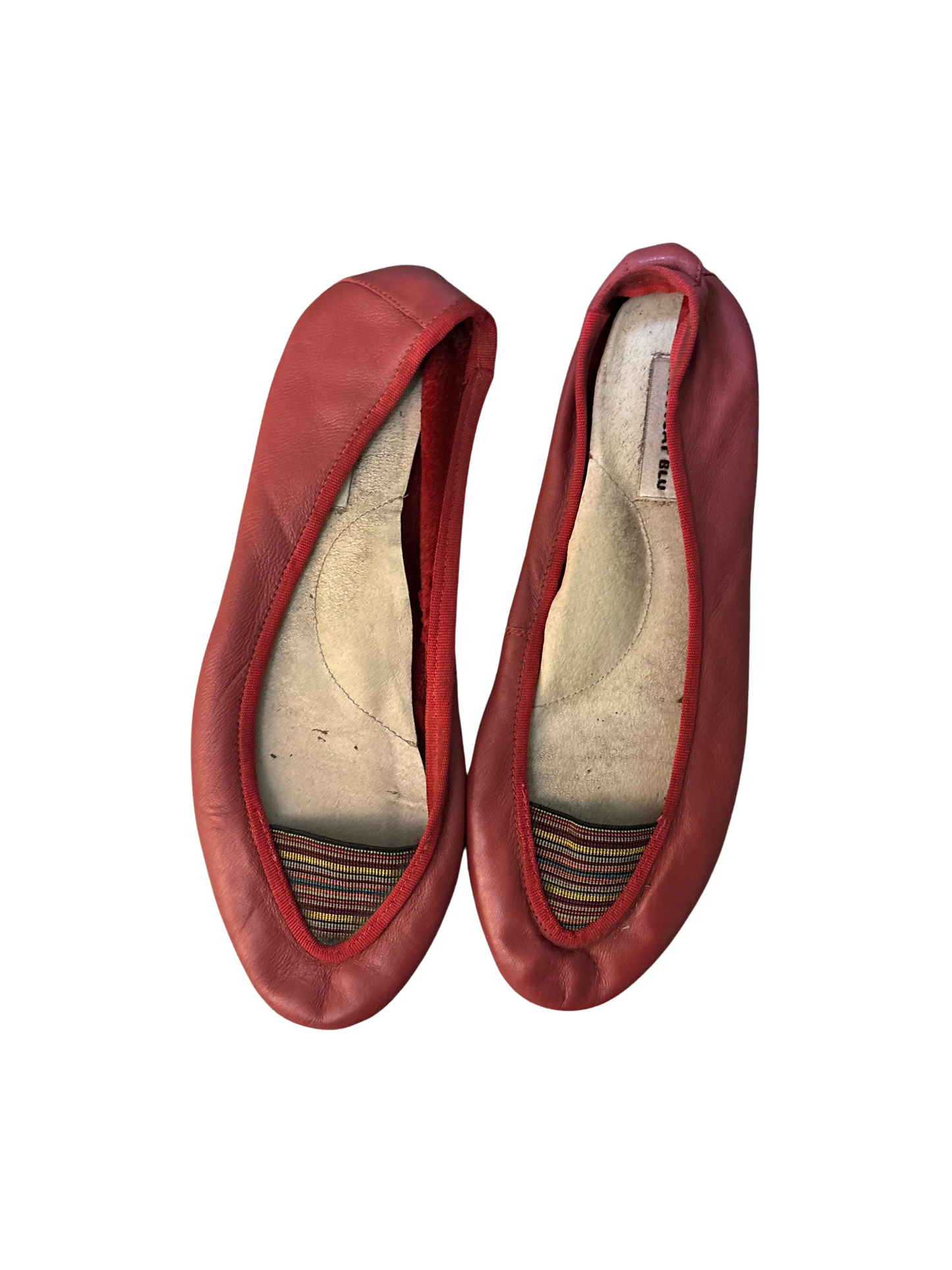 80s Red Leather Flats