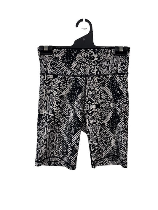 Cream & Black Snakeskin Print Activewear Bike Shorts