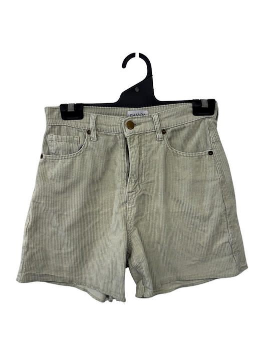 Light Green Highwaisted Corduroy Shorts
