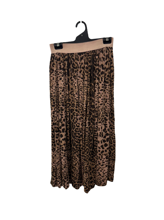 Pink, Gold, Black Knit Midi Skirt