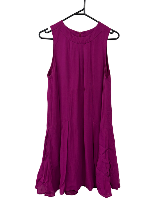Dark Fuschia Pink Sleeveless Knee Length Dress