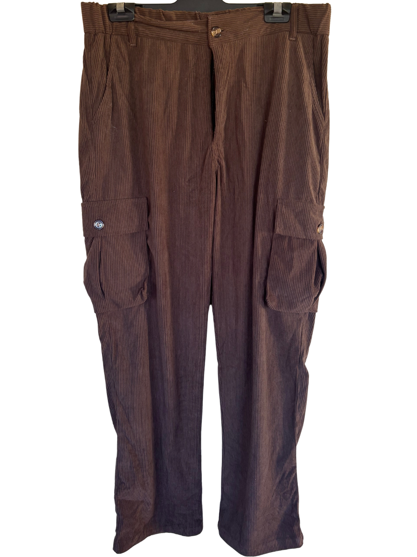 Brown Corduroy Cargo Pants