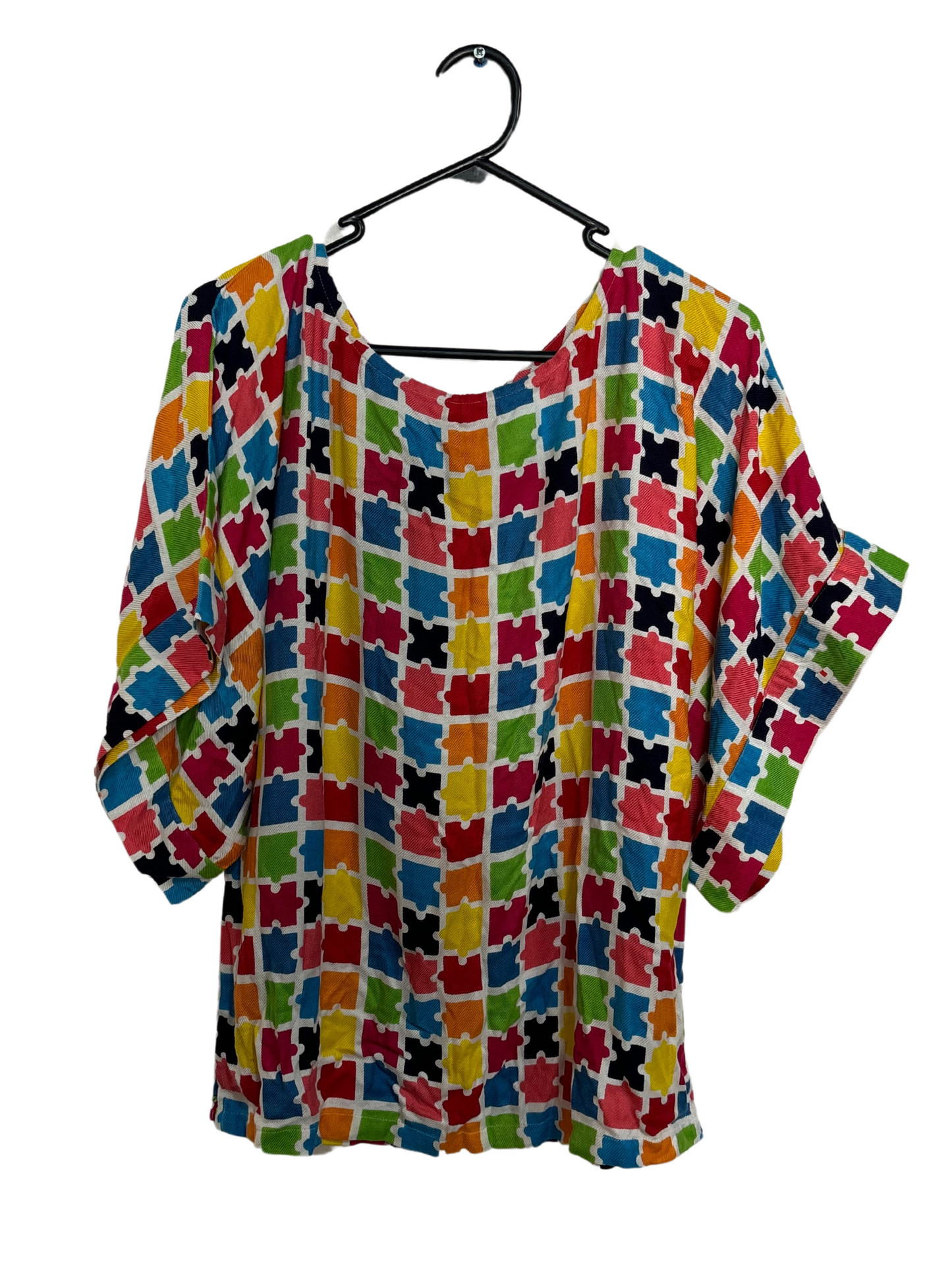 Multicolour Puzzle Print Top