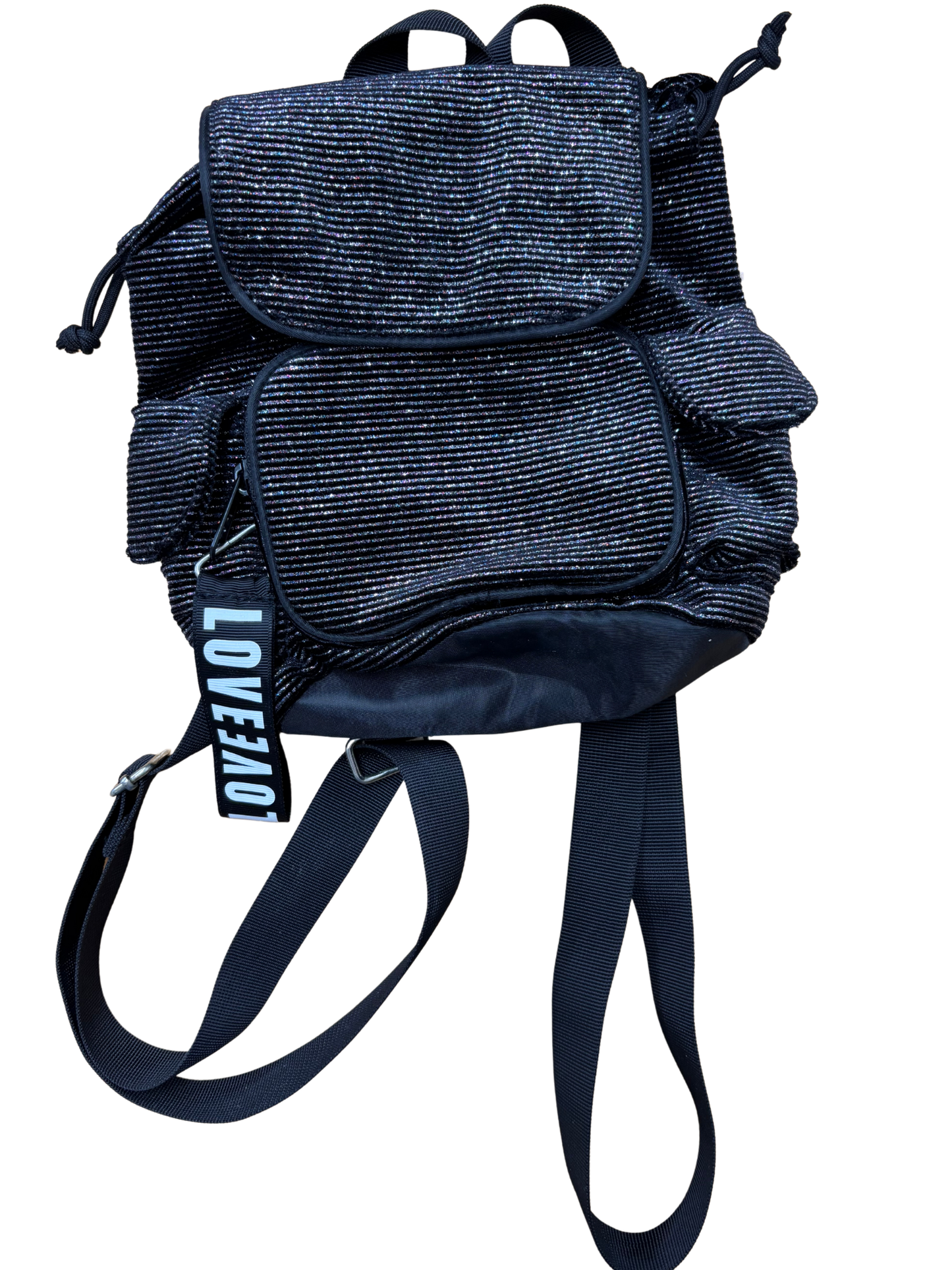 Black Sparkly Small Backpack