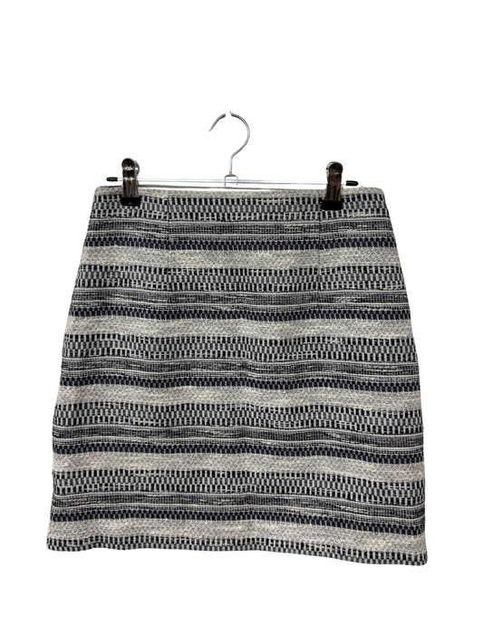 White & Black Woven Mini Skirt