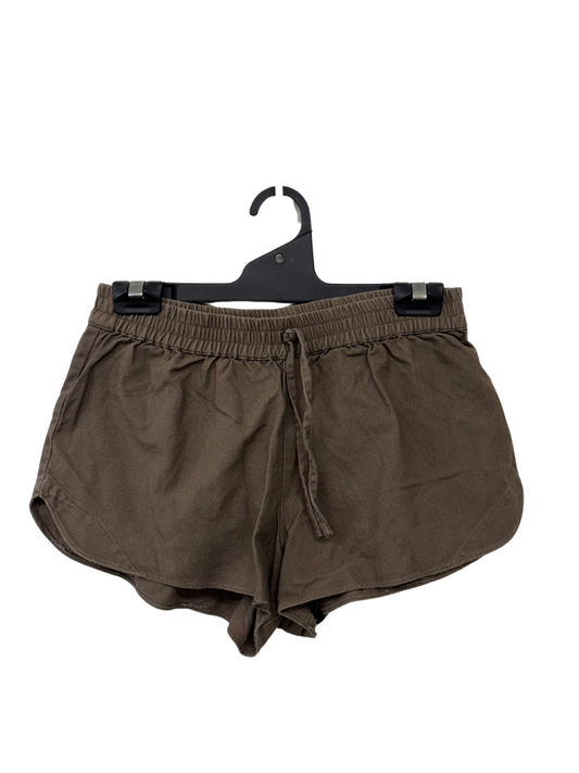 Green/Brown Highwaisted Micro Drawstring Shorts