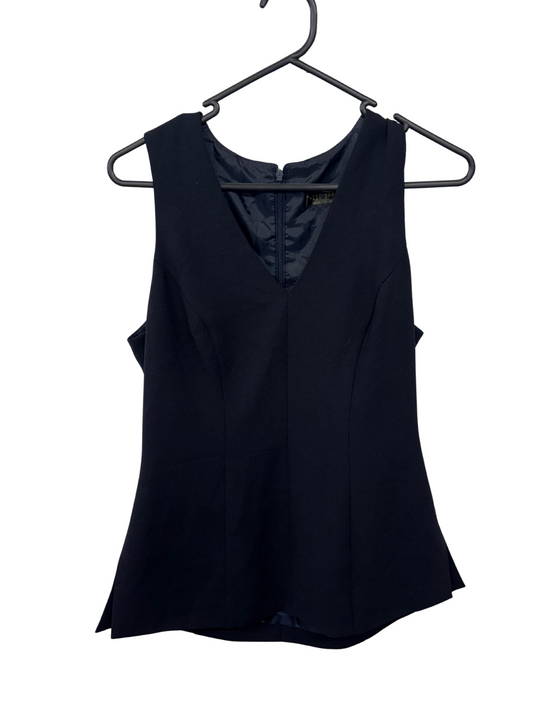 Vintage Black Sleeveless Fitted Top