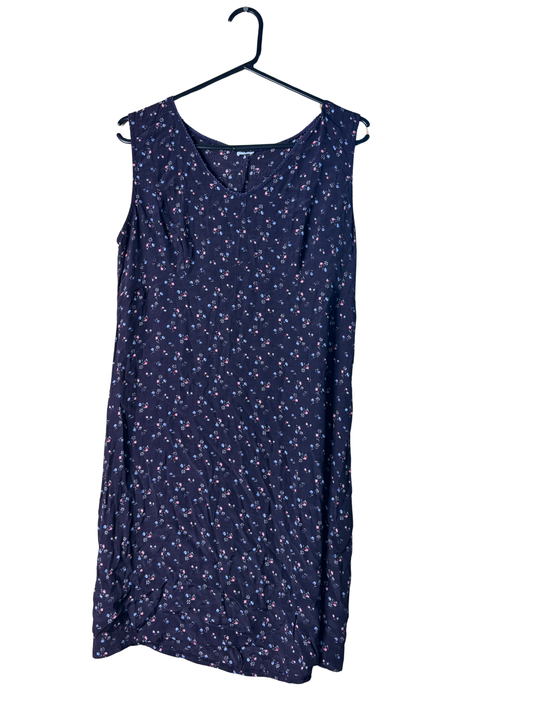 Vintage Purple Floral Sleeveless Shift Dress