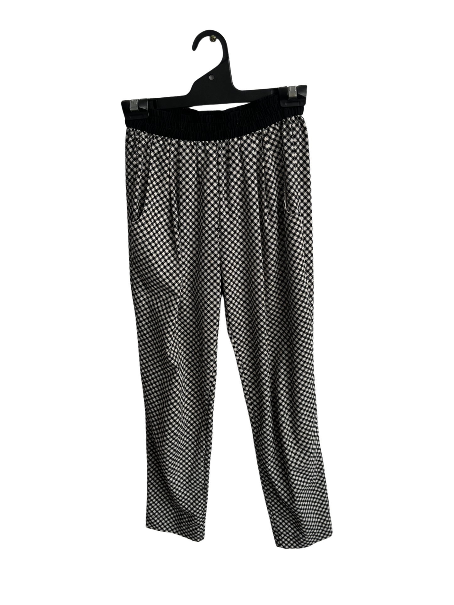 Black & White Check Elastic Waist Lounge Pants