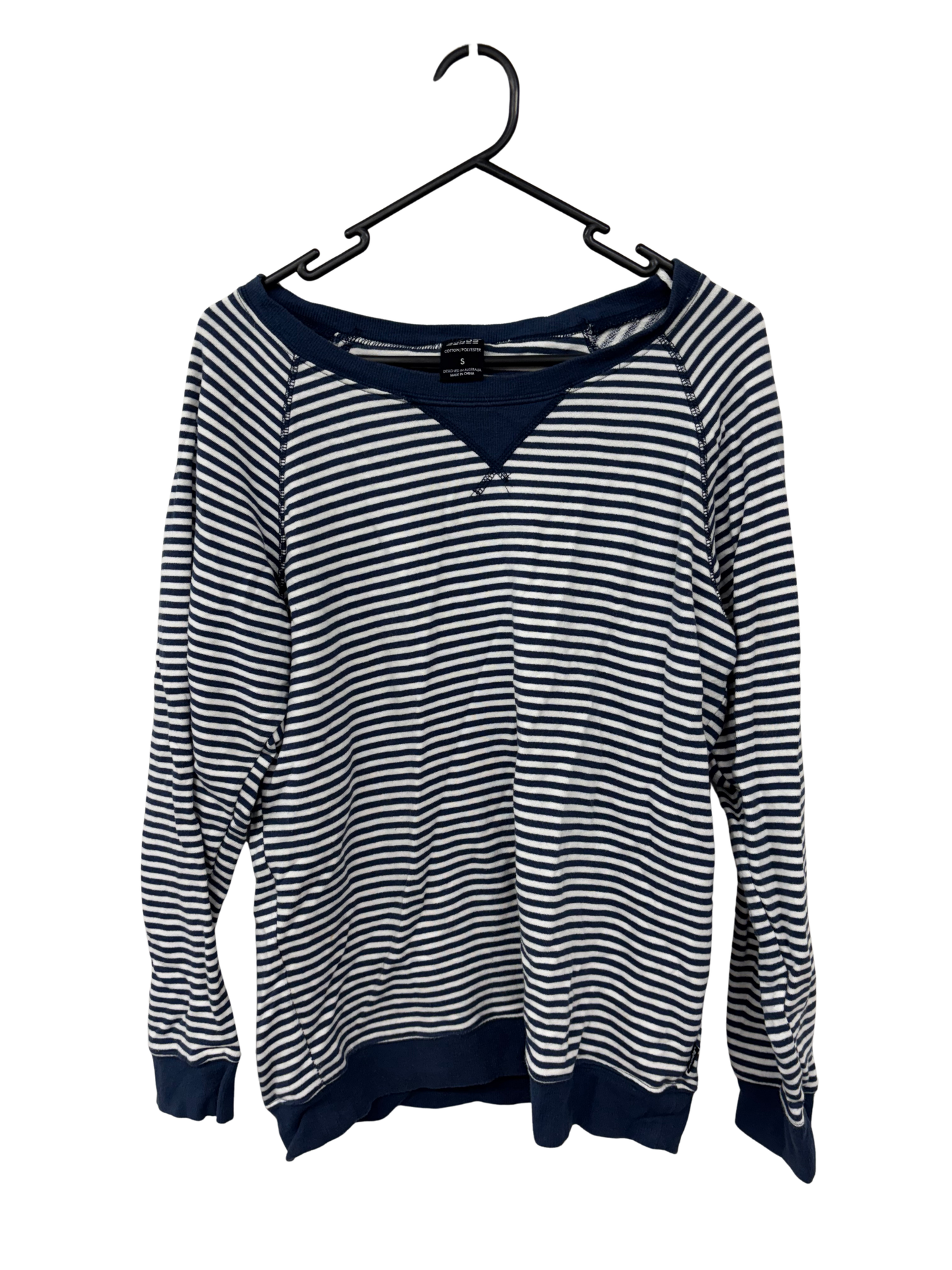 Dark Blue & White Stripe Boatneck Sweater