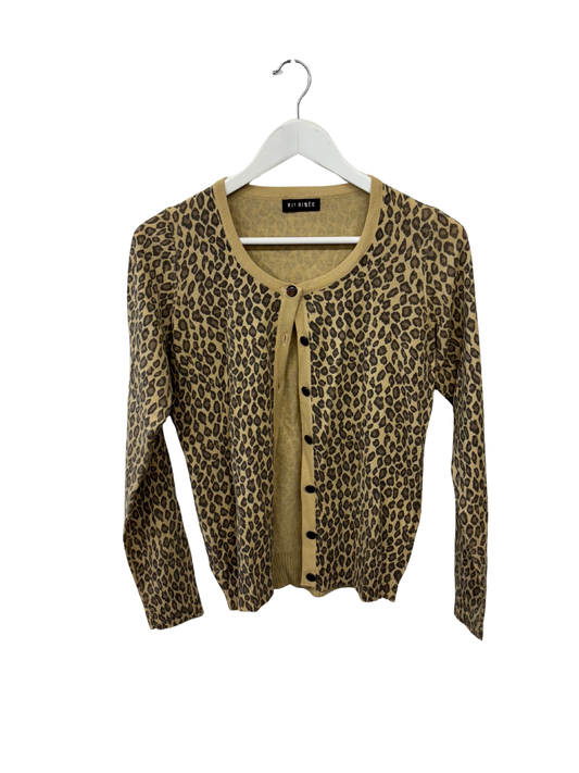 Beige & Brown Leopard Print Cardigan