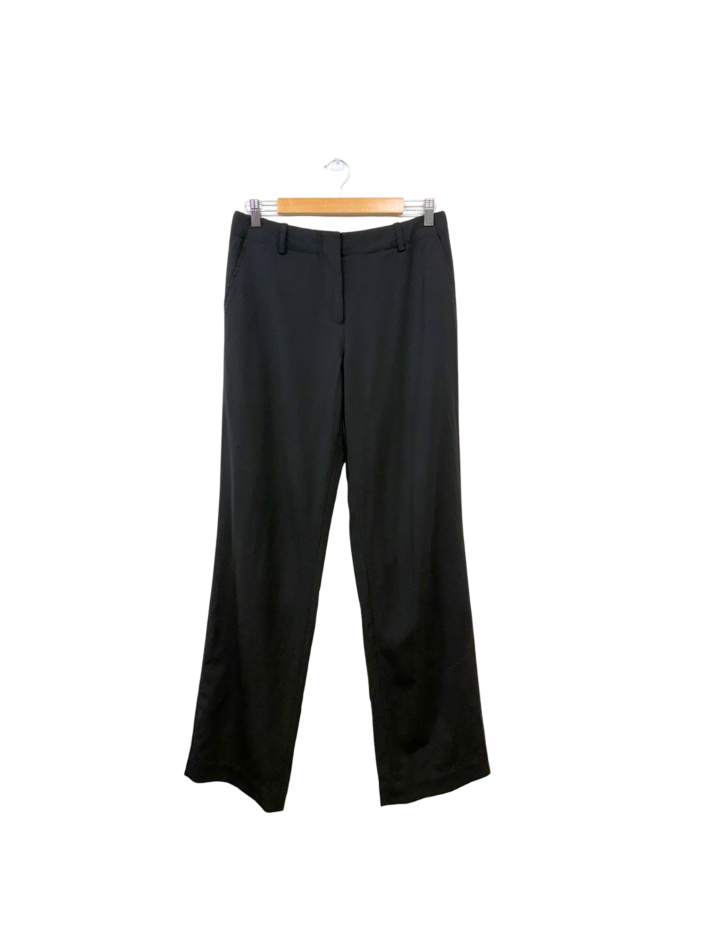 Black Tailored Mid Rise Straight Leg Trousers