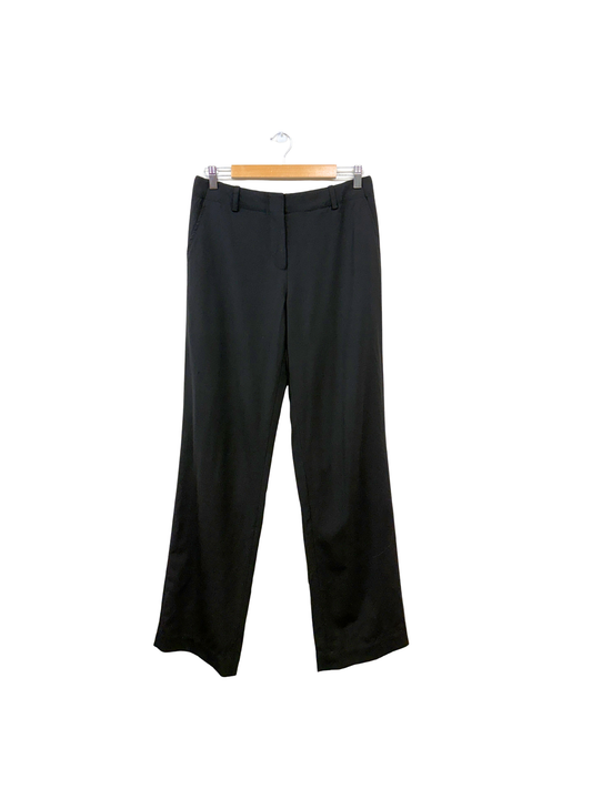 Black Tailored Mid Rise Straight Leg Trousers