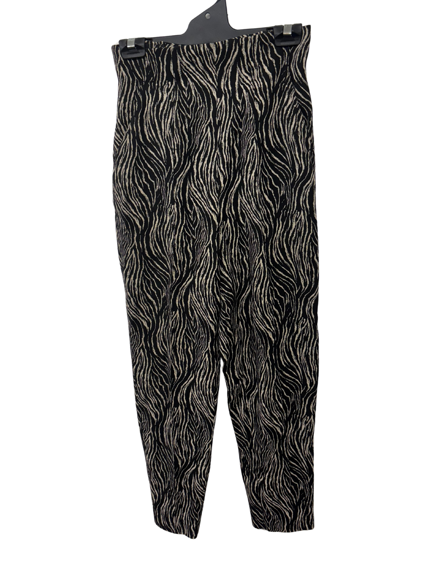 Black & Cream Zebra Print Highwaisted Tapered Pants