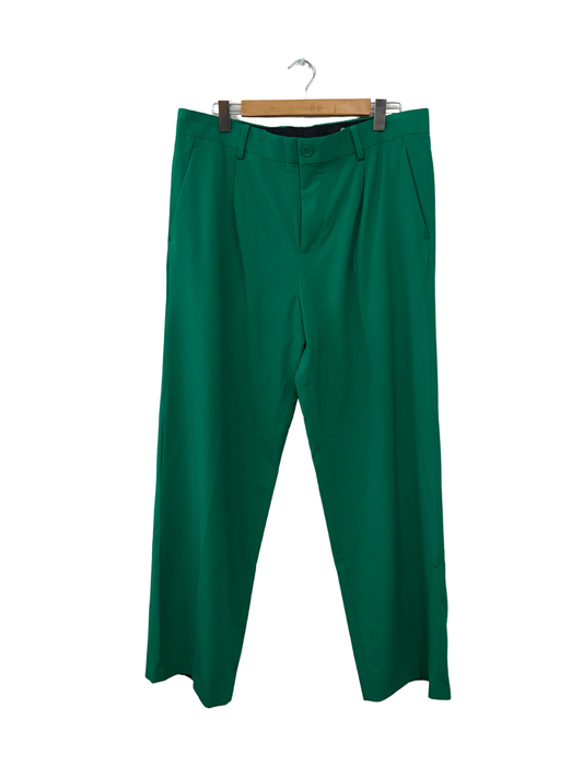 Green 'Loose Fit' Pleated Suit Pants