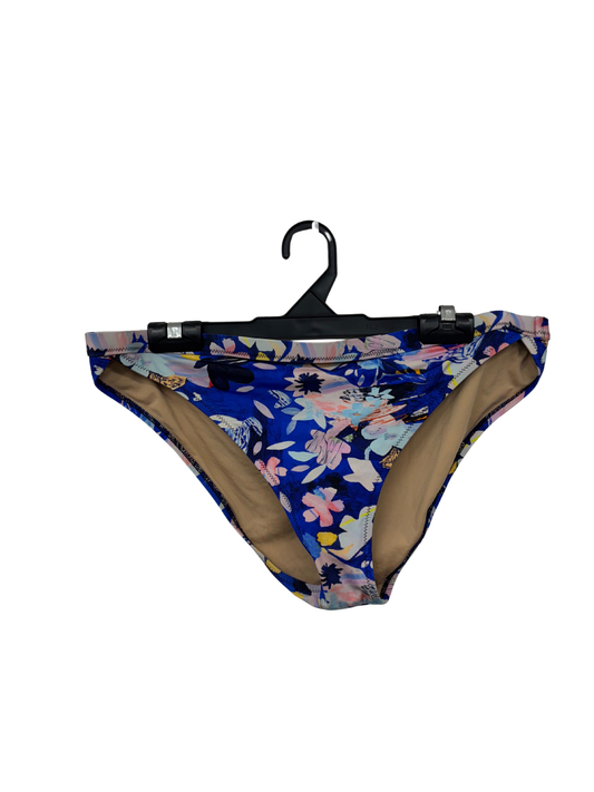 Blue & Multicolour Floral Print Bikini Bottom