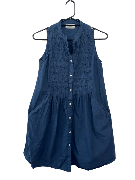 Dark Blue Sleeveless Knee Length Dress