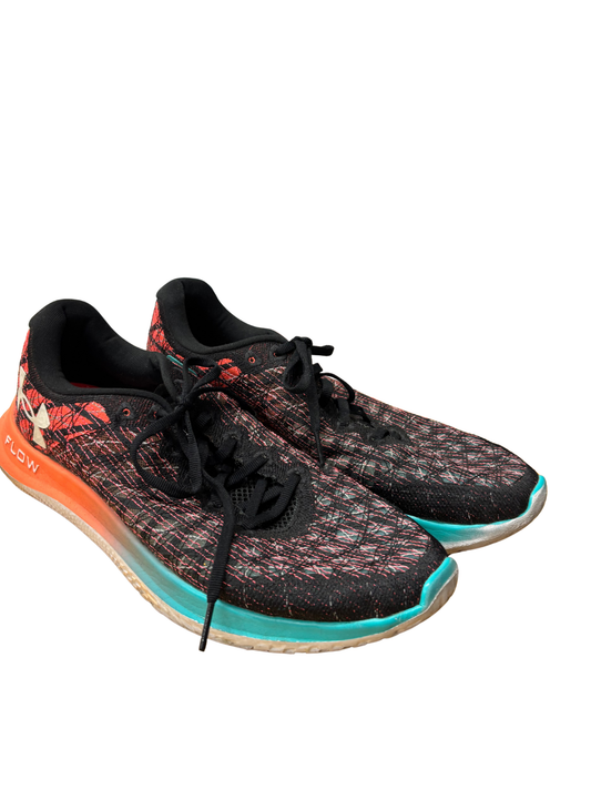 Black, Orange Fabric Sneakers