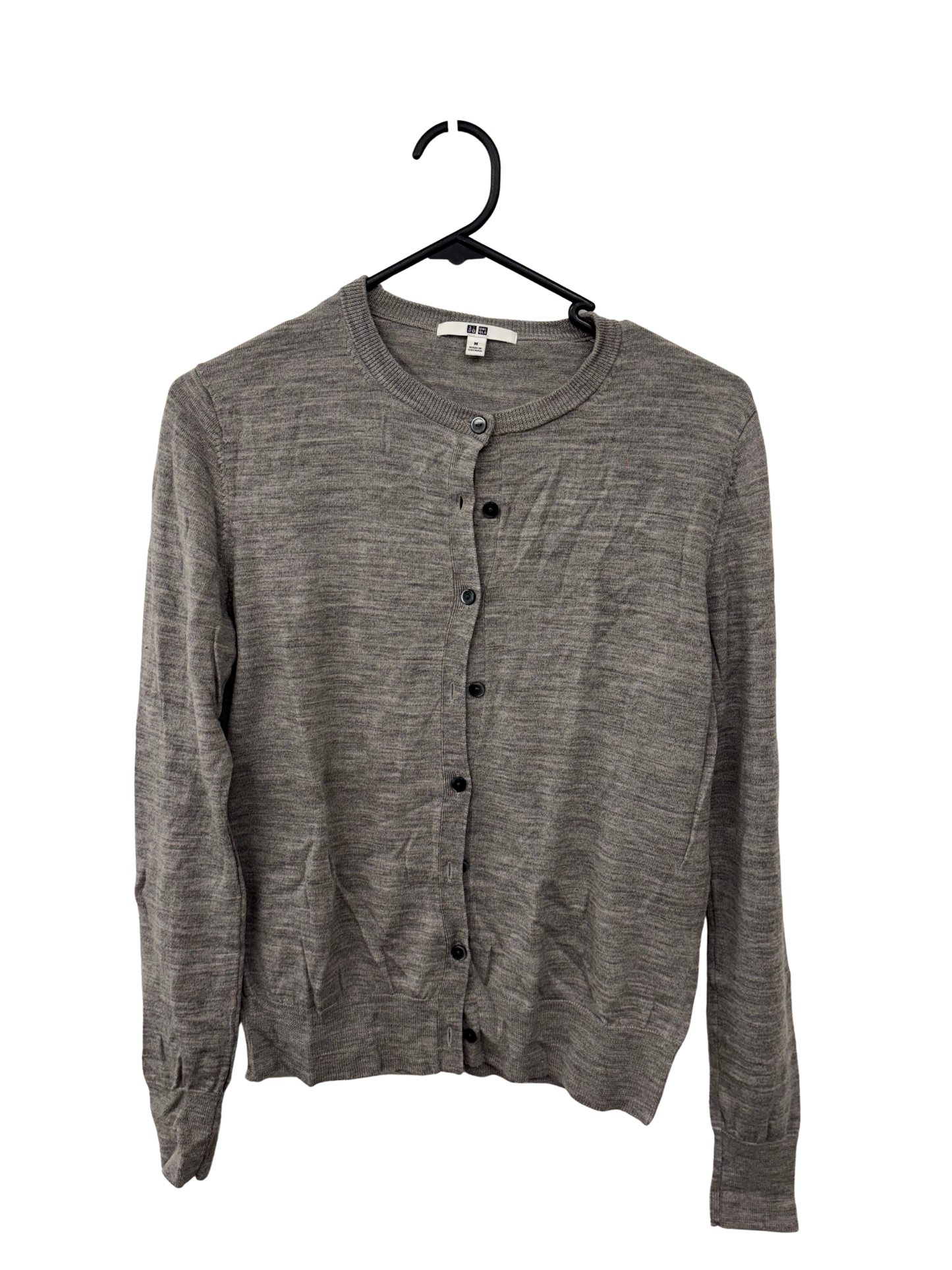 Grey Fitted Button Up Cardigan