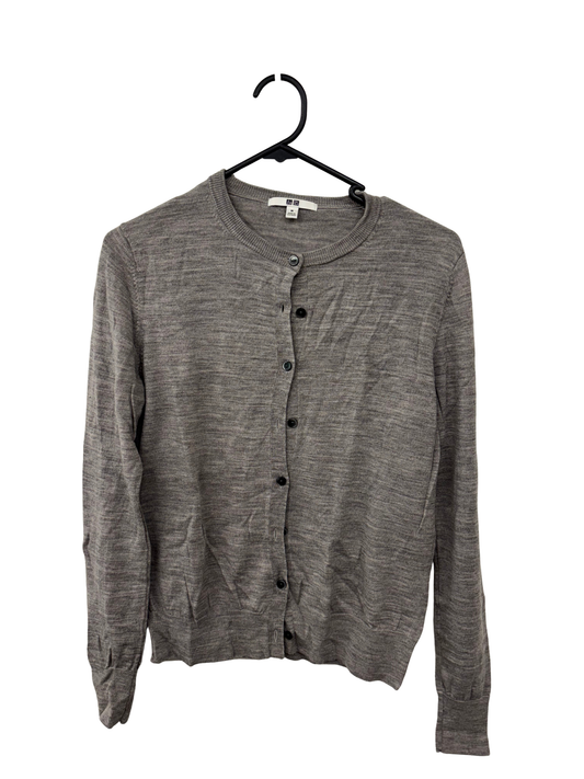 Grey Fitted Button Up Cardigan