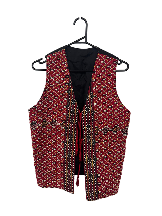 Red & Black Shell Pattern Sleeveless Vest Top