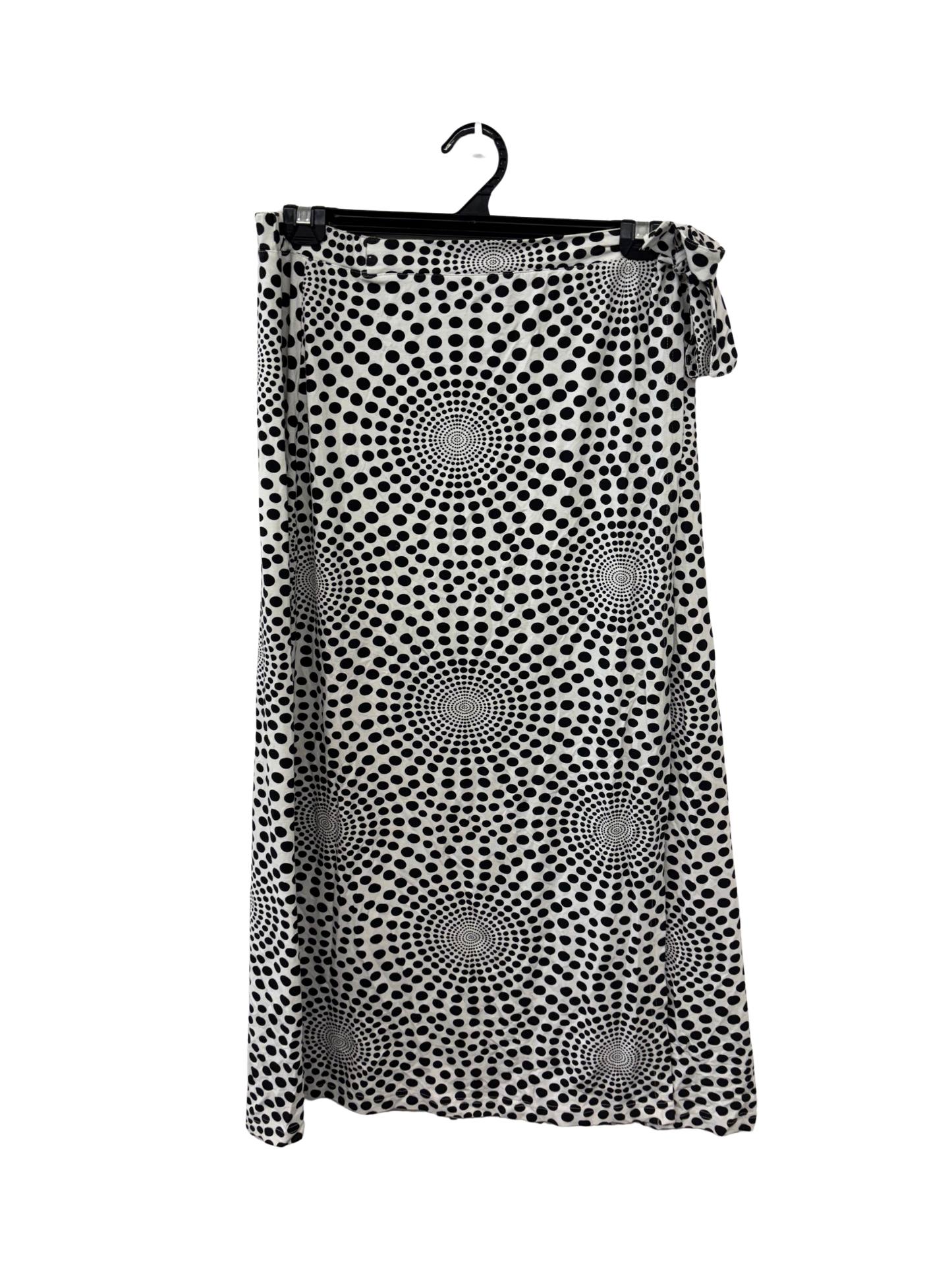 Black & White Dot Pattern Wrap Skirt