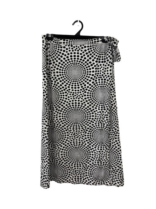 Black & White Dot Pattern Wrap Skirt