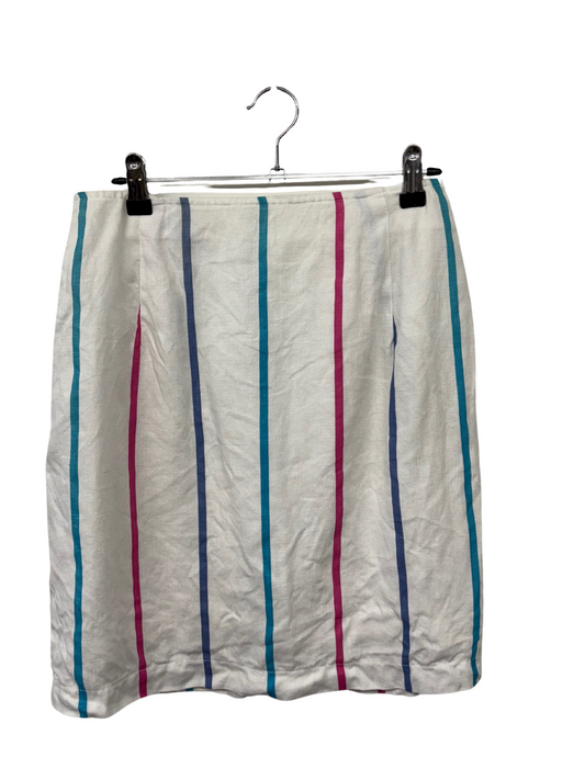 Vintage White, Pink, Blue Stripe Short Skirt