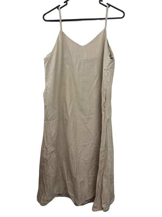 Beige Strappy Midi Dress