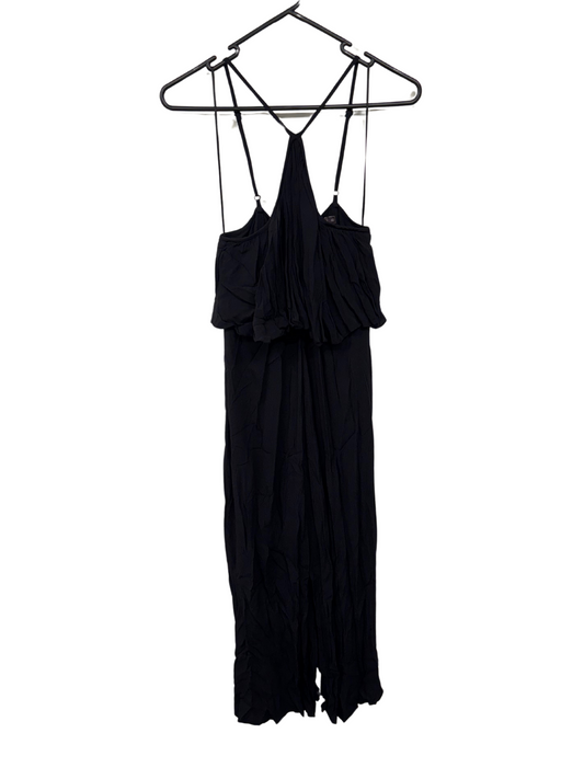 Black Strappy Ruffle Jumpsuit