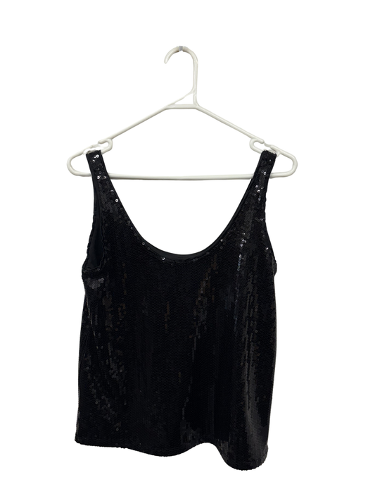 Black Sequin Sleeveless Top