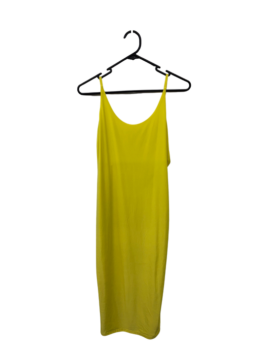 Yellow Thin Strap Midi Dress