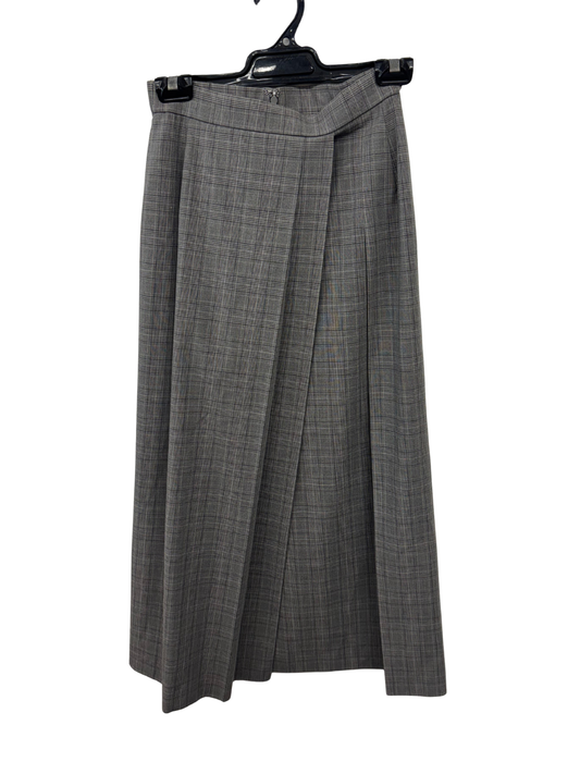 Grey Pleated Midi Skirt