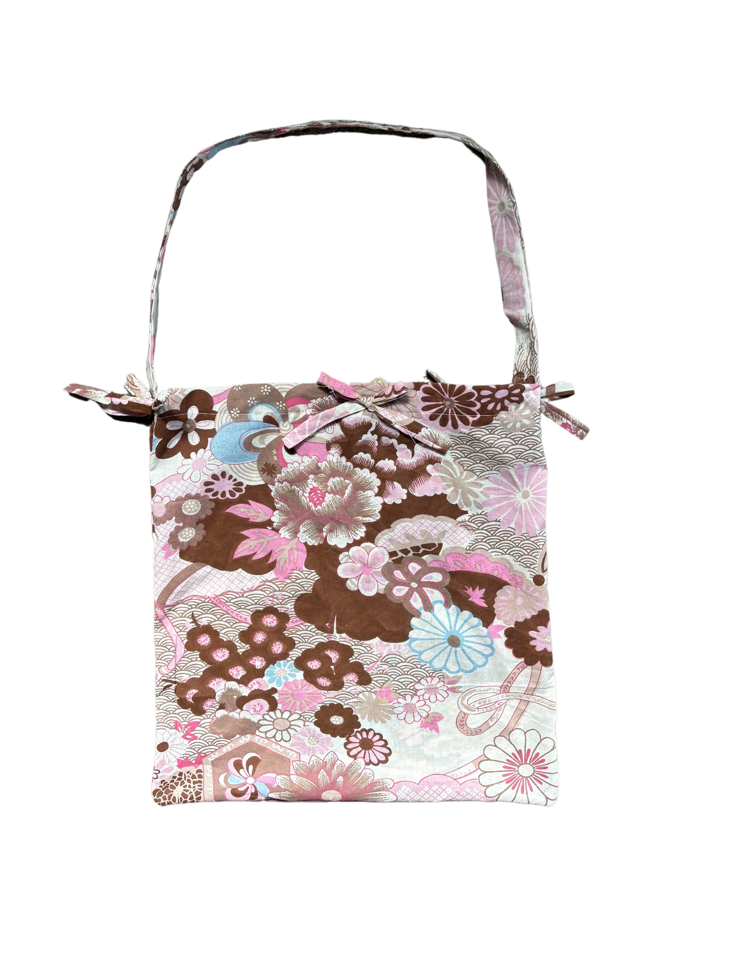 ASTER STORE X BLOOM BAG #1 / Pink & Brown Floral Bow Tote