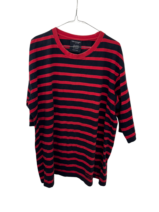 Vintage Black & Red Stripe Half Sleeve T Shirt