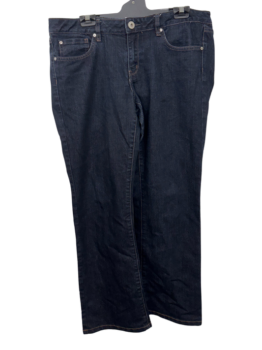 Dark Blue Mid Waisted Straight Leg Cropped  Jeans