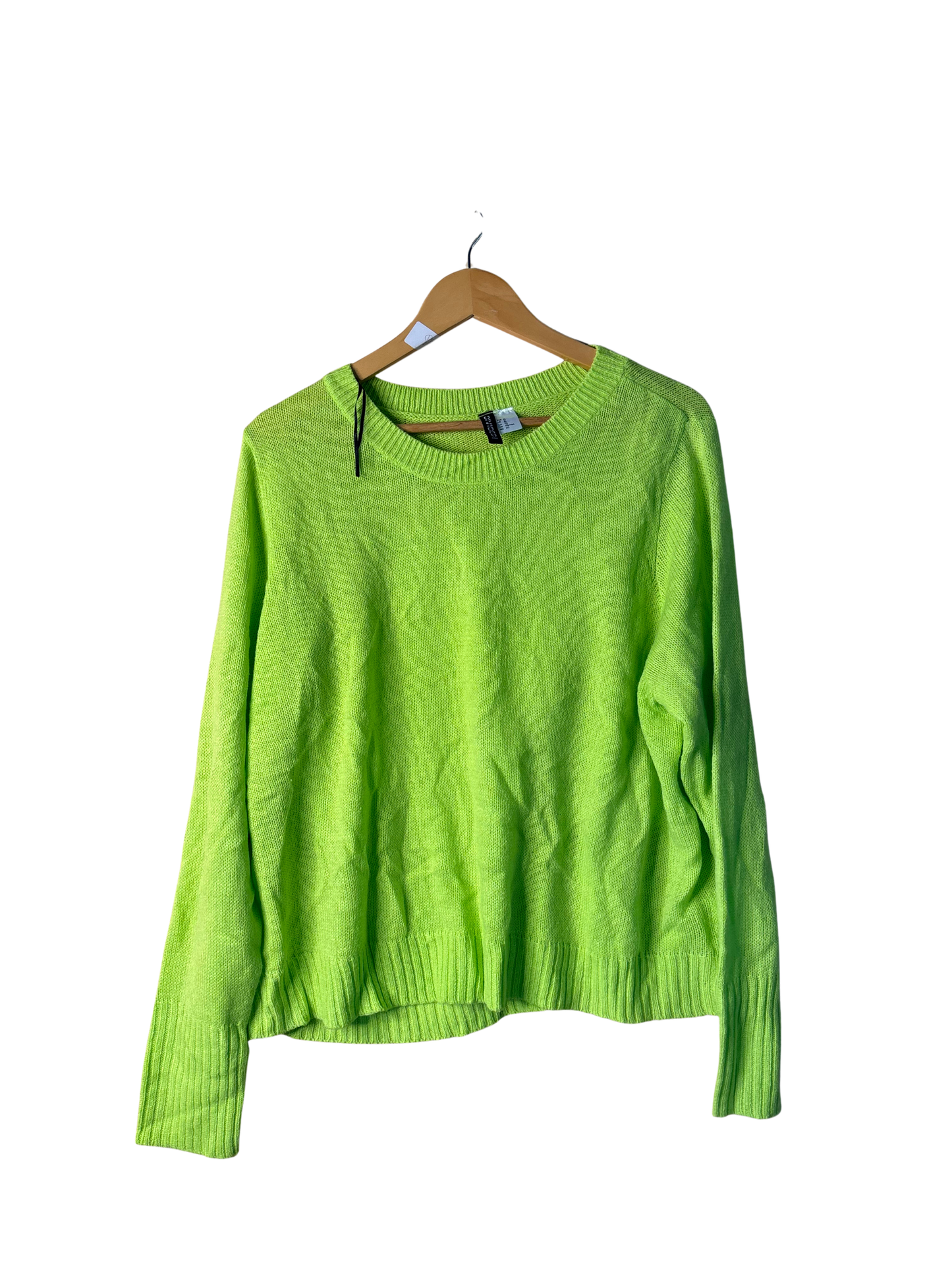 Lime Green Fluoro Knit Boxy Crop Jumper
